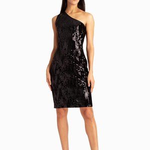 NICOLE MILLER SEQUIN ONE SHOULDER SELINA DRESS